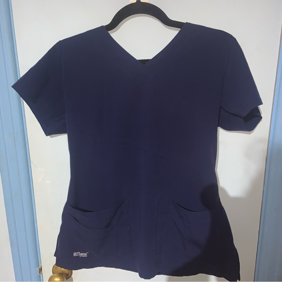 Barco Grey's Anatomy Signature V-Neck Mock Wrap -Navy blue - - Picture 2 of 7